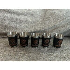 Jagermeister  Liquor Company Aluminum Logo Shot Glasses Set Of 5